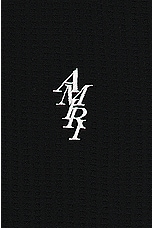 Amiri Waffle Stitch Polo in Black, view 3, click to view large image.