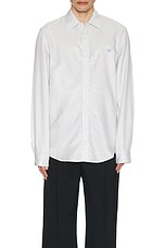 Amiri Crowded Stripe Poplin Shirt in Grey, view 4, click to view large image.
