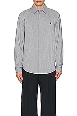 Amiri Shimmer Stripe Shirt in Black, view 4, click to view large image.