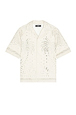 Amiri Palm Tree Laser Shirt in Birch, view 1, click to view large image.