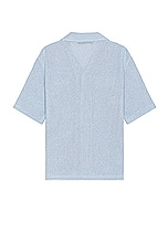 Amiri Open Shimmer Shirt in Ashley Blue, view 2, click to view large image.