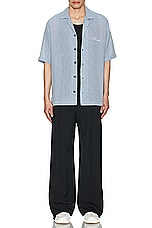Amiri Open Shimmer Shirt in Ashley Blue, view 5, click to view large image.