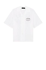 Amiri Arts District Camp Shirt in White, view 2, click to view large image.