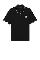 Amiri MA Core Logo Polo in Black, view 1, click to view large image.