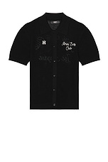 Amiri Surf Club Crotchet Polo in Black, view 2, click to view large image.