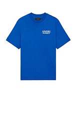 Amiri Bones Stacked Tee in Blue, view 2, click to view large image.