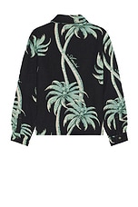 Amiri Palm Tapestry Overshirt in Black, view 2, click to view large image.