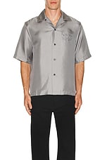 Amiri Arts District Bowling Shirt in Grey, view 3, click to view large image.