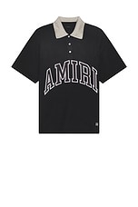 Amiri Vintage Oversized Polo in Black, view 1, click to view large image.