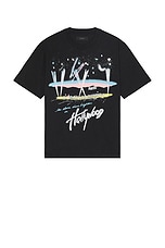 Amiri Hollywood Lights Tee in Black, view 1, click to view large image.