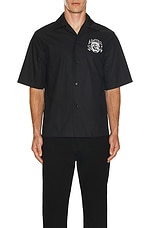 Amiri Lion Outline Camp Shirt in Black, view 3, click to view large image.