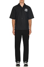 Amiri Lion Outline Camp Shirt in Black, view 4, click to view large image.