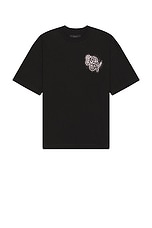 Amiri Crystal Burst MA Swirl Tee in Black, view 2, click to view large image.