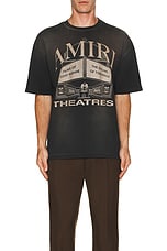 Amiri Theatres Oversized Tee in Black, view 3, click to view large image.