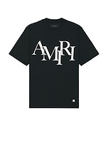 Amiri Staggered Logo Tee in Black | FWRD