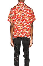Amiri Crane Short Sleeve Shirt in Scarlet, view 3, click to view large image.