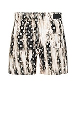 Amiri Bleached Ma Paisley Swim Trunk in Black, view 2, click to view large image.