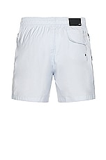 Amiri Stack Logo Swim Trunk in Grey Dawn, view 2, click to view large image.