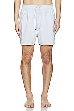 Amiri Stack Logo Swim Trunk in Grey Dawn, view 5, click to view large image.