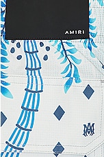 Amiri Palm Tree Swim Trunk in Ashley Blue, view 3, click to view large image.