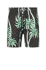 Amiri Palm Swim Trunk in Black, view 1, click to view large image.