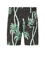 Amiri Palm Swim Trunk in Black, view 2, click to view large image.