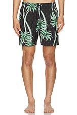 Amiri Palm Swim Trunk in Black, view 3, click to view large image.