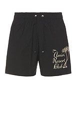 Amiri Resort Club Swim Trunk in Black, view 1, click to view large image.