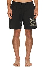 Amiri Resort Club Swim Trunk in Black, view 3, click to view large image.