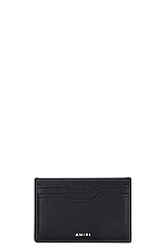 Amiri Printed Staggered Logo Card Holder in Black, view 2, click to view large image.