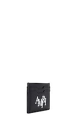 Amiri Printed Staggered Logo Card Holder in Black, view 3, click to view large image.