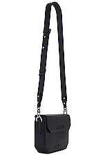 Amiri Nappa Leather Flap Crossbody Bag in Black, view 3, click to view large image.