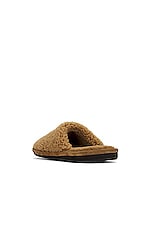 Amiri MA Shearling Lux Slipper in Tan, view 3, click to view large image.
