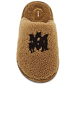 Amiri MA Shearling Lux Slipper in Tan, view 4, click to view large image.