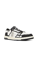 Amiri Skel Top Low Sneaker in Black & White, view 2, click to view large image.