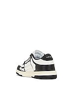 Amiri Skel Top Low Sneaker in Black & White, view 3, click to view large image.