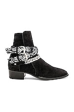 Amiri Bandana Buckle Boot in Black, view 1, click to view large image.