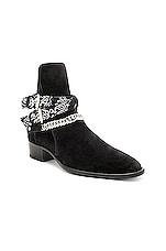 Amiri Bandana Buckle Boot in Black, view 2, click to view large image.