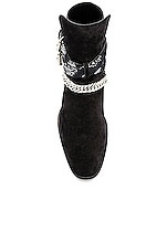 Amiri Bandana Buckle Boot in Black, view 4, click to view large image.