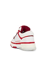 Amiri Ma-1 Sneaker in White & Red, view 3, click to view large image.