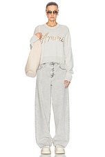 Amiri MA Swirl Crew Sweatshirt in Alabaster, view 4, click to view large image.