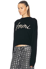 Amiri MA Swirl Crew Sweater in Black, view 3, click to view large image.