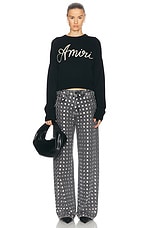 Amiri MA Swirl Crew Sweater in Black, view 5, click to view large image.