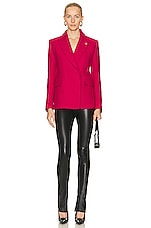 Amiri Double Breasted Blazer in Fuchsia, view 4, click to view large image.