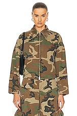 Amiri Camo Workman Jacket in Green Camo, view 1, click to view large image.