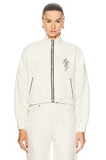 Amiri Boucle Hybrid Track Jacket in Alabaster, view 2, click to view large image.