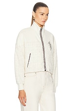 Amiri Boucle Hybrid Track Jacket in Alabaster, view 3, click to view large image.