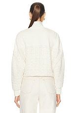 Amiri Boucle Hybrid Track Jacket in Alabaster, view 5, click to view large image.