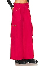Amiri Wide Leg Cargo Pant in Fuchsia, view 2, click to view large image.