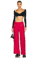 Amiri Wide Leg Cargo Pant in Fuchsia, view 4, click to view large image.